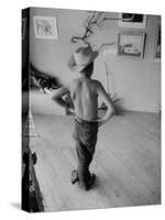 Boy Viewing Local Art Exhibit-Grey Villet-Stretched Canvas