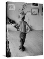 Boy Viewing Local Art Exhibit-Grey Villet-Stretched Canvas