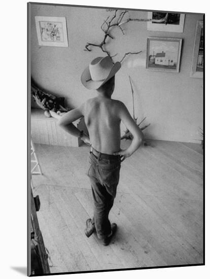 Boy Viewing Local Art Exhibit-Grey Villet-Mounted Photographic Print