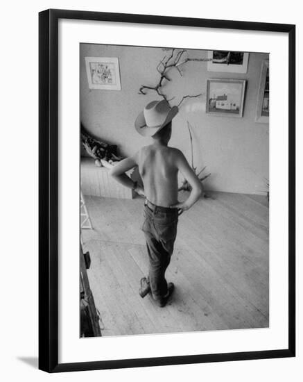 Boy Viewing Local Art Exhibit-Grey Villet-Framed Photographic Print