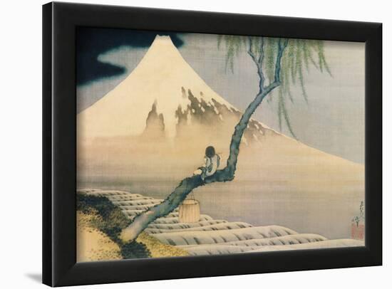 Boy Viewing Mount Fuji-Katsushika Hokusai-Framed Art Print