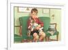 Boy Waiting at Vet's-null-Framed Premium Giclee Print