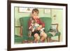 Boy Waiting at Vet's-null-Framed Premium Giclee Print