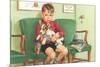 Boy Waiting at Vet's-null-Mounted Premium Giclee Print