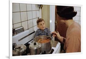 Boy Waiting for a Hot Dog-William P. Gottlieb-Framed Photographic Print