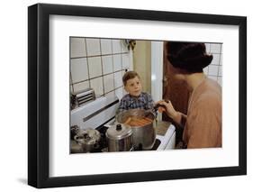 Boy Waiting for a Hot Dog-William P. Gottlieb-Framed Photographic Print