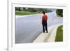 Boy Waiting on Suburban Street-William P. Gottlieb-Framed Photographic Print