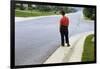 Boy Waiting on Suburban Street-William P. Gottlieb-Framed Photographic Print