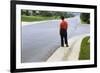 Boy Waiting on Suburban Street-William P. Gottlieb-Framed Photographic Print