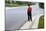 Boy Waiting on Suburban Street-William P. Gottlieb-Mounted Photographic Print