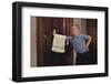 Boy Waiting to Enter Bathroom-William P. Gottlieb-Framed Photographic Print