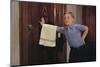 Boy Waiting to Enter Bathroom-William P. Gottlieb-Mounted Photographic Print