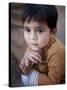 Boy Waits to Receive a Ration of Donated Rice at Food Distribution Center in Islamabad, Pakistan-null-Stretched Canvas