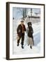 Boy Walking a Girl to School on a Winter Morning, Early 1900s-null-Framed Giclee Print