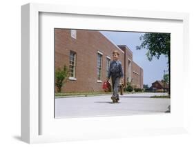 Boy Walking to School-William P. Gottlieb-Framed Photographic Print