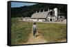 Boy Walking Towards a Barn-William P. Gottlieb-Framed Stretched Canvas