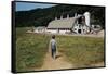 Boy Walking Towards a Barn-William P. Gottlieb-Framed Stretched Canvas