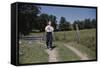 Boy Walking with Fishing Pole-William P. Gottlieb-Framed Stretched Canvas