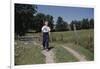 Boy Walking with Fishing Pole-William P. Gottlieb-Framed Photographic Print