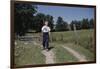 Boy Walking with Fishing Pole-William P. Gottlieb-Framed Photographic Print