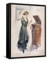 Boy Wanted! a Girl on Her Own Plays Her Phonograph-James Montgomery Flagg-Framed Stretched Canvas