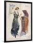 Boy Wanted! a Girl on Her Own Plays Her Phonograph-James Montgomery Flagg-Framed Photographic Print