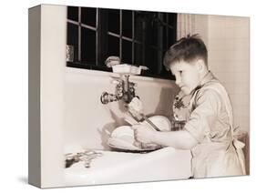 Boy Washing Dishes-Philip Gendreau-Stretched Canvas