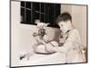 Boy Washing Dishes-Philip Gendreau-Mounted Photographic Print