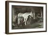 Boy Watches as a Blacksmith Shoes a Horse-null-Framed Art Print