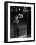 Boy Watching TV on Store Window Set, Glass Reflects the Image Off TV Screen-Ralph Morse-Framed Photographic Print