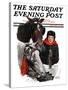 "Boy Watering Horses," Saturday Evening Post Cover, January 12, 1924-Leslie Thrasher-Stretched Canvas