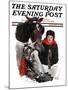 "Boy Watering Horses," Saturday Evening Post Cover, January 12, 1924-Leslie Thrasher-Mounted Giclee Print