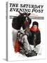 "Boy Watering Horses," Saturday Evening Post Cover, January 12, 1924-Leslie Thrasher-Stretched Canvas