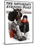 "Boy Watering Horses," Saturday Evening Post Cover, January 12, 1924-Leslie Thrasher-Mounted Premium Giclee Print