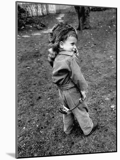 Boy Wearing a Davey Crockett Hat-Ralph Morse-Mounted Photographic Print