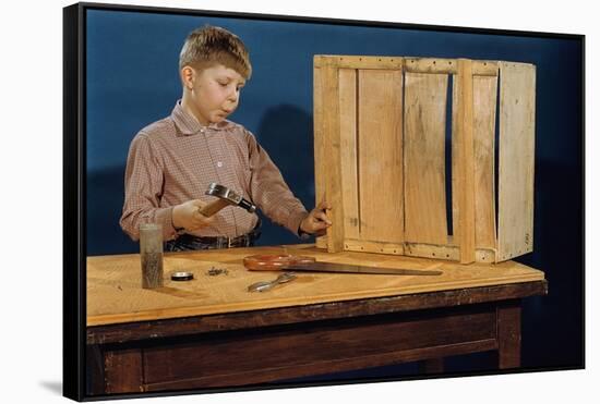 Boy Whistling and Hammering-William P. Gottlieb-Framed Stretched Canvas
