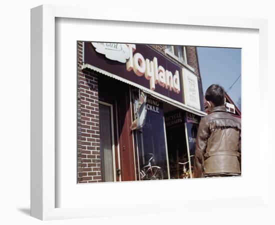 Boy Windowshopping at Toyland-William P. Gottlieb-Framed Photographic Print