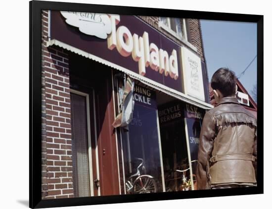 Boy Windowshopping at Toyland-William P. Gottlieb-Framed Photographic Print