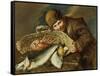 Boy with a basket full of sea food-Giacomo Ceruti-Framed Stretched Canvas