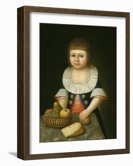 Boy with a Basket of Fruit, c.1790-American School-Framed Giclee Print