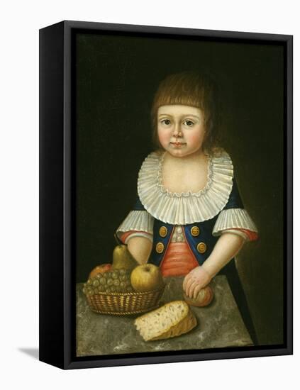 Boy with a Basket of Fruit, c.1790-American School-Framed Stretched Canvas