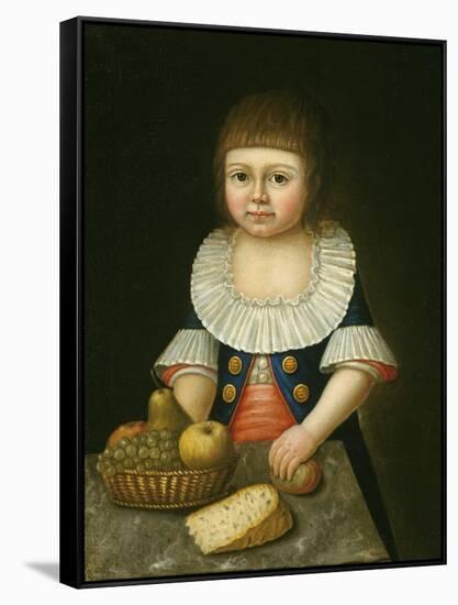 Boy with a Basket of Fruit, c.1790-American School-Framed Stretched Canvas