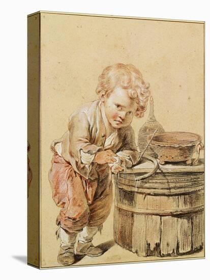 Boy with a Broken Egg, Ca 1756-Jean-Baptiste Greuze-Stretched Canvas