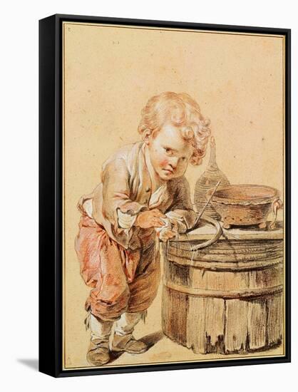 Boy With a Broken Egg-Jean-Baptiste Greuze-Framed Stretched Canvas