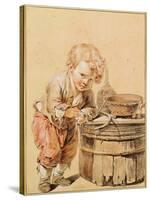 Boy With a Broken Egg-Jean-Baptiste Greuze-Stretched Canvas