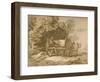 Boy with a Cart. - Sketch with Pen and Wash, 18th Century-Thomas Gainsborough-Framed Giclee Print