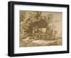 Boy with a Cart. - Sketch with Pen and Wash, 18th Century-Thomas Gainsborough-Framed Giclee Print