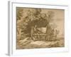 Boy with a Cart. - Sketch with Pen and Wash, 18th Century-Thomas Gainsborough-Framed Giclee Print