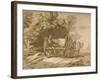 Boy with a Cart. - Sketch with Pen and Wash, 18th Century-Thomas Gainsborough-Framed Giclee Print