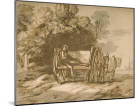 Boy with a Cart. - Sketch with Pen and Wash, 18th Century-Thomas Gainsborough-Mounted Giclee Print